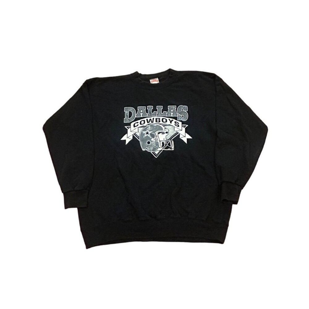 Vintage 1980’s Dallas Cowboys Nutmeg Mills Crewneck Sweatshirt Black Men’s XL